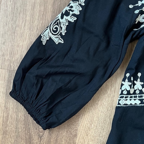 Maeve Anthropologie Shiloh Black White Embroidered Tunic Dress Size 2 - Picture 9 of 13